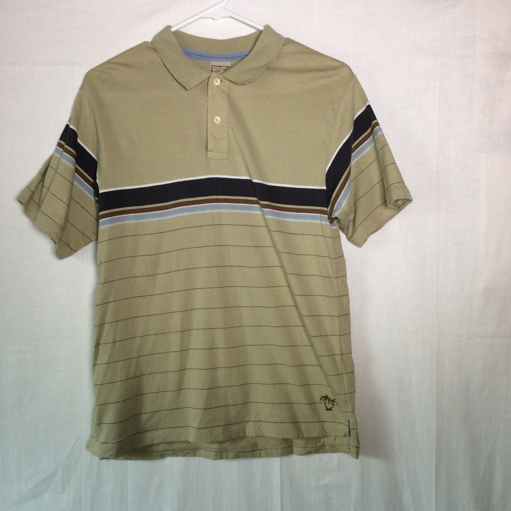 UnionBay Boys Collared Tan Striped Shirt